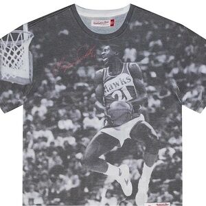 Mitchell & Ness Atlanta Hawks Dominique Wilkins Graphic Tee XL NBA Vintage Style